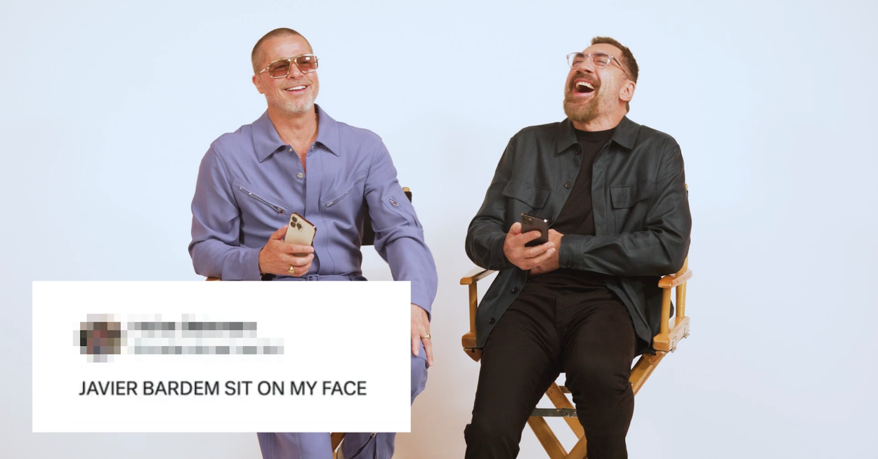 Brad Pitt y Javier Bardem leen tweets apasionados sobre F1