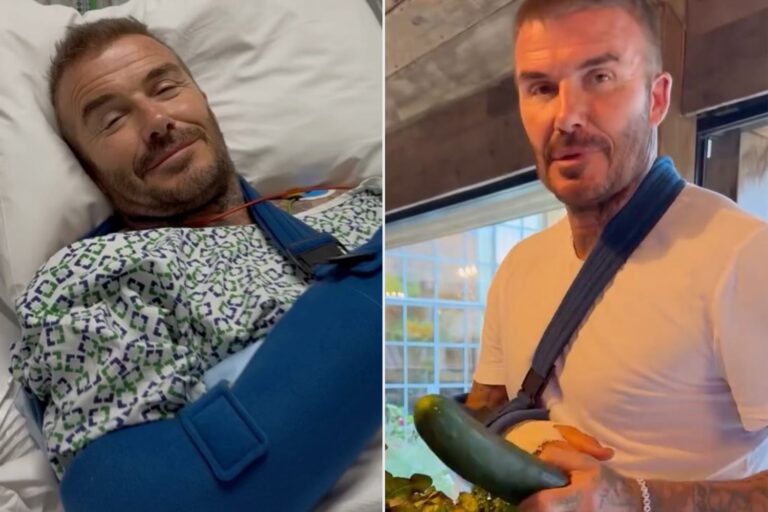 David Beckham Regresa a Casa y Muestra sus Verduras del Jardín: ¡Cosechando Pepinos Excepcionales!