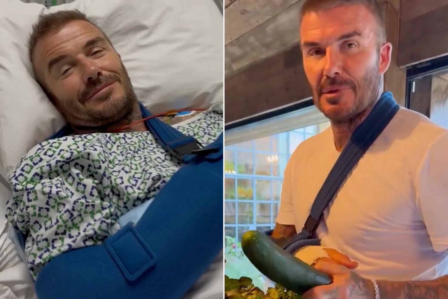 David Beckham Regresa a Casa y Muestra sus Verduras del Jardín: ¡Cosechando Pepinos Excepcionales!