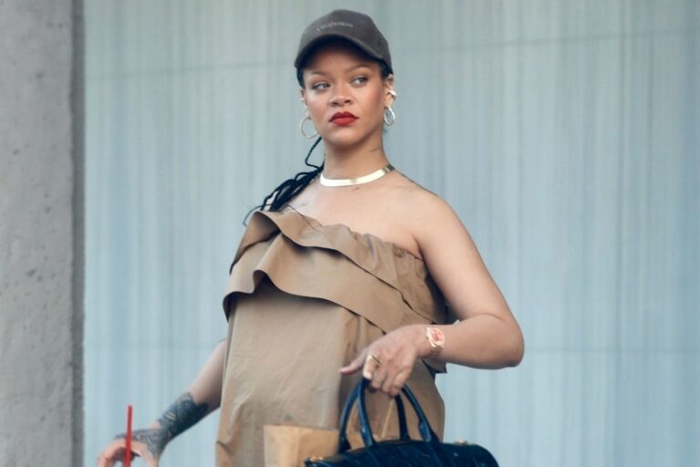 Rihanna embarazada deslumbra con un look de Saint Laurent de $4,050 en un paseo fashionista por comida rápida